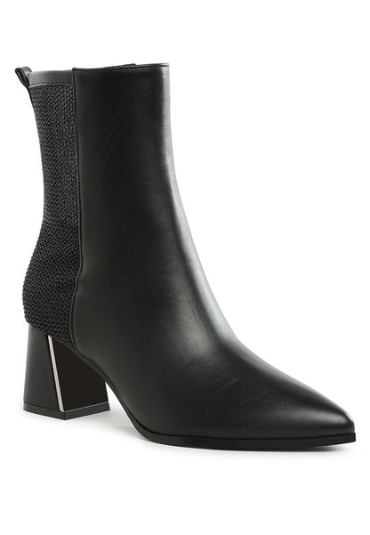 Mimosa Mesh Detail Pointy Ankle Boots  HOUSE OF SHE