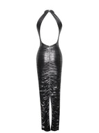 Abril Ruched Silver Glitter Backless Gown - HOUSE OF SHE