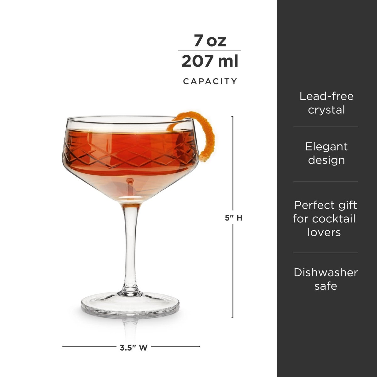 Admiral Crystal Coupe Glasses - HOUSE OF SHE