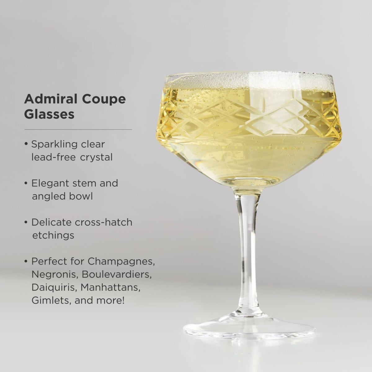 Admiral Crystal Coupe Glasses - HOUSE OF SHE