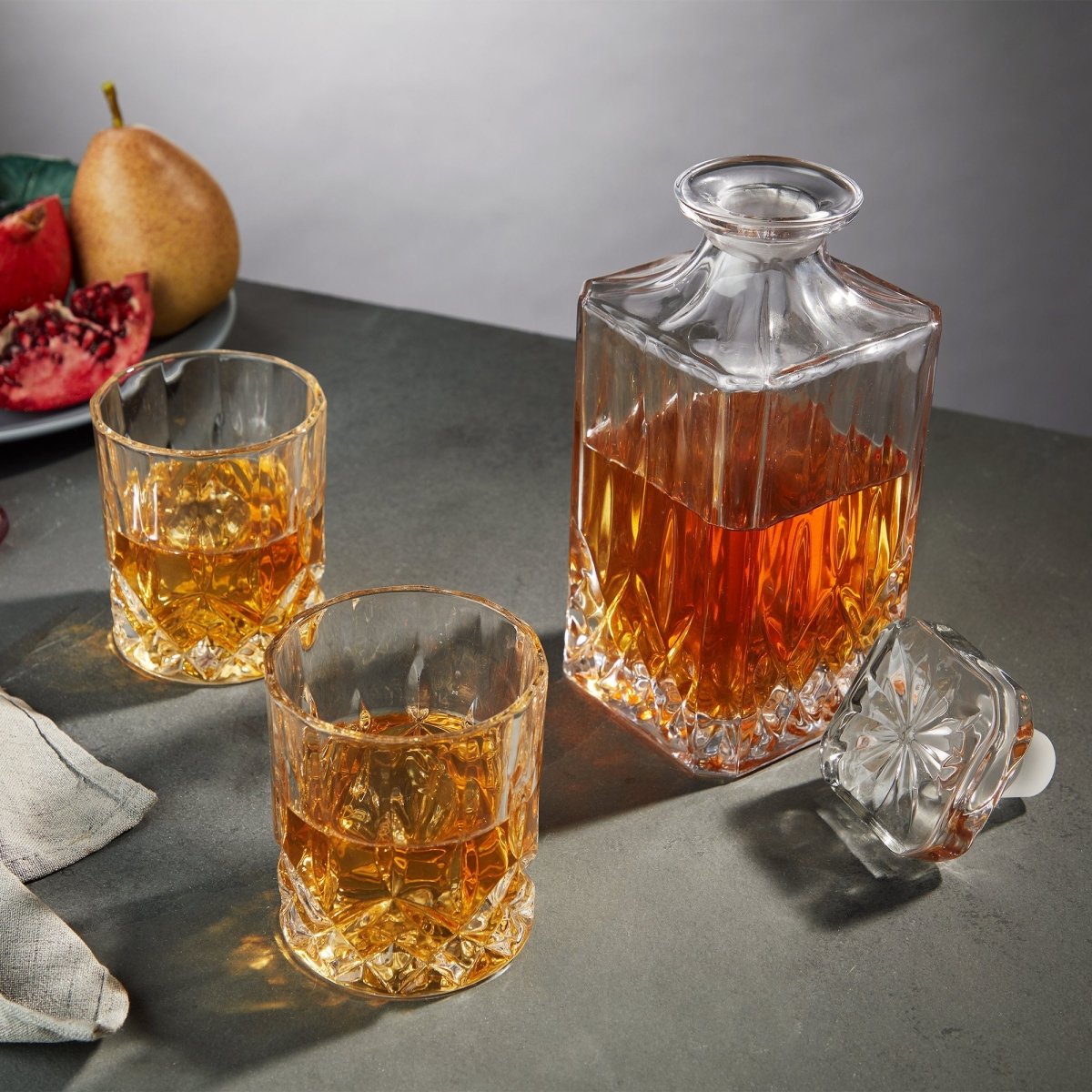 Admiral Crystal Decanter and Tumbler Set - HOUSE OF SHE