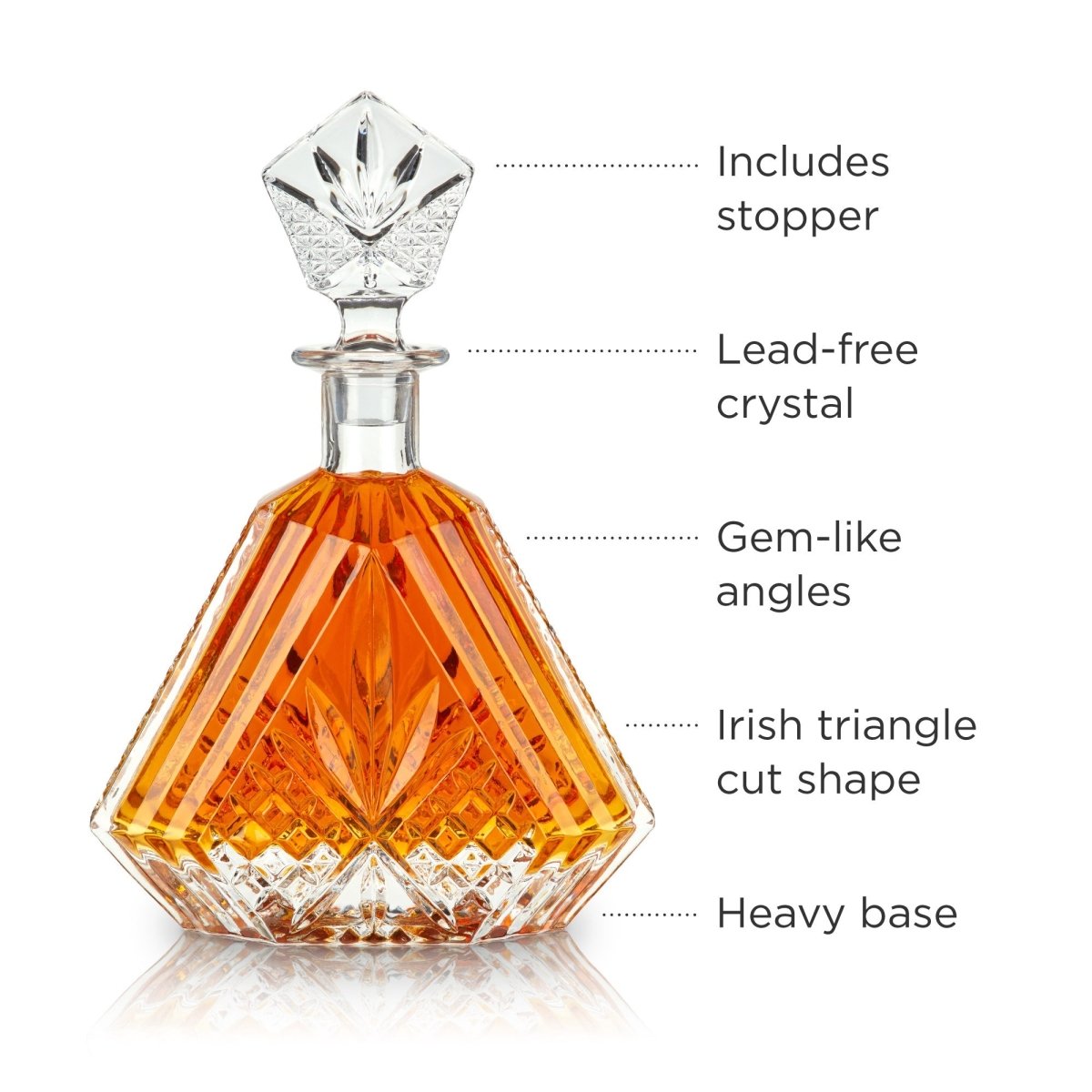 Admiral Crystal Irish Cut Whiskey Decanter - HOUSE OF SHE
