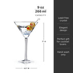 Admiral Crystal Martini Glasses - HOUSE OF SHE