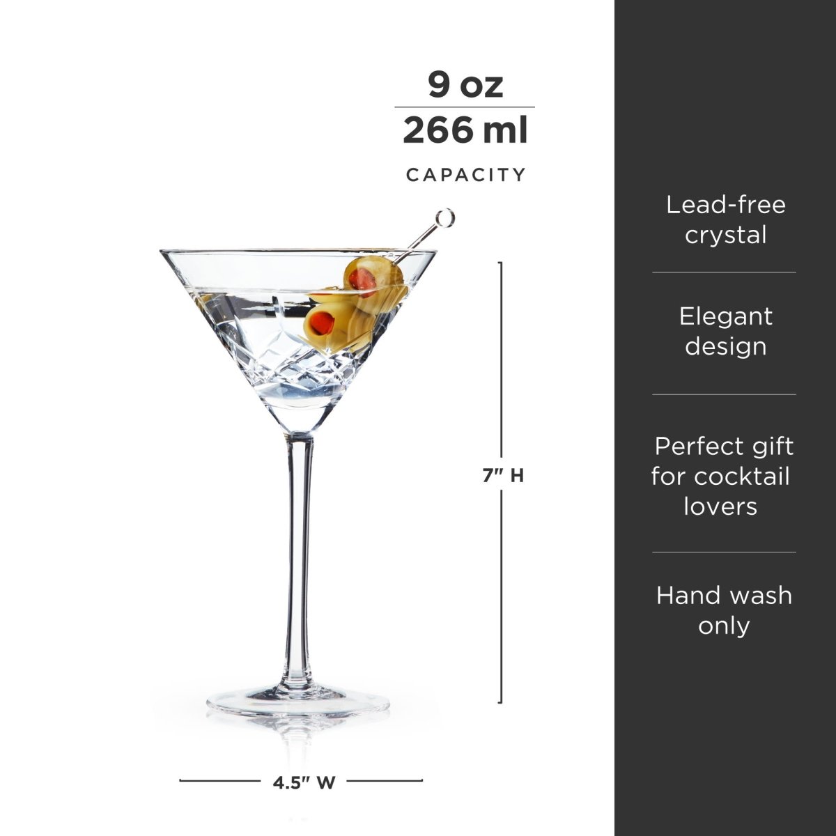 Admiral Crystal Martini Glasses - HOUSE OF SHE