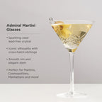 Admiral Crystal Martini Glasses - HOUSE OF SHE