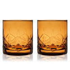 Admiral Crystal Rocks Glasses in Amber Set of 2 - HOUSE OF SHE