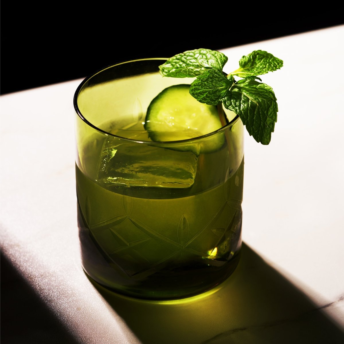 Admiral Crystal Rocks Glasses in Green Set of 2 - HOUSE OF SHE