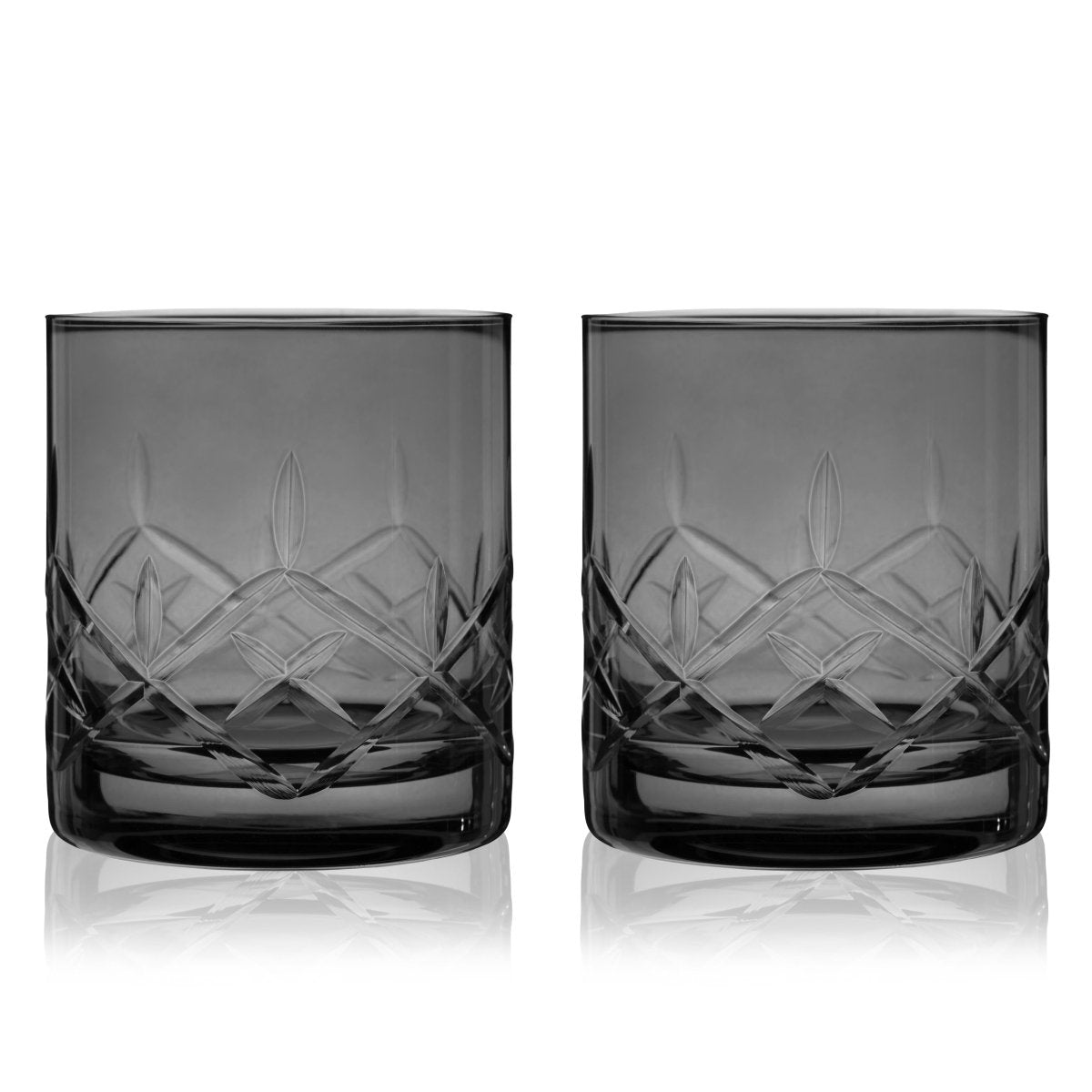 Admiral Crystal Rocks Glasses in Smoke Set of 2 - HOUSE OF SHE