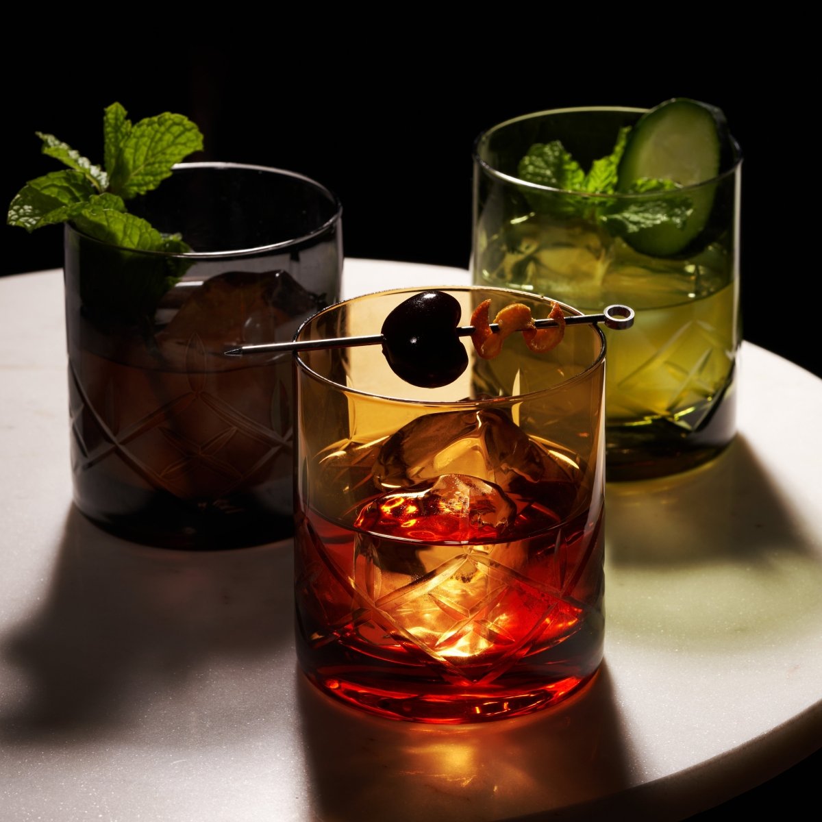 Admiral Crystal Rocks Glasses in Smoke Set of 2 - HOUSE OF SHE