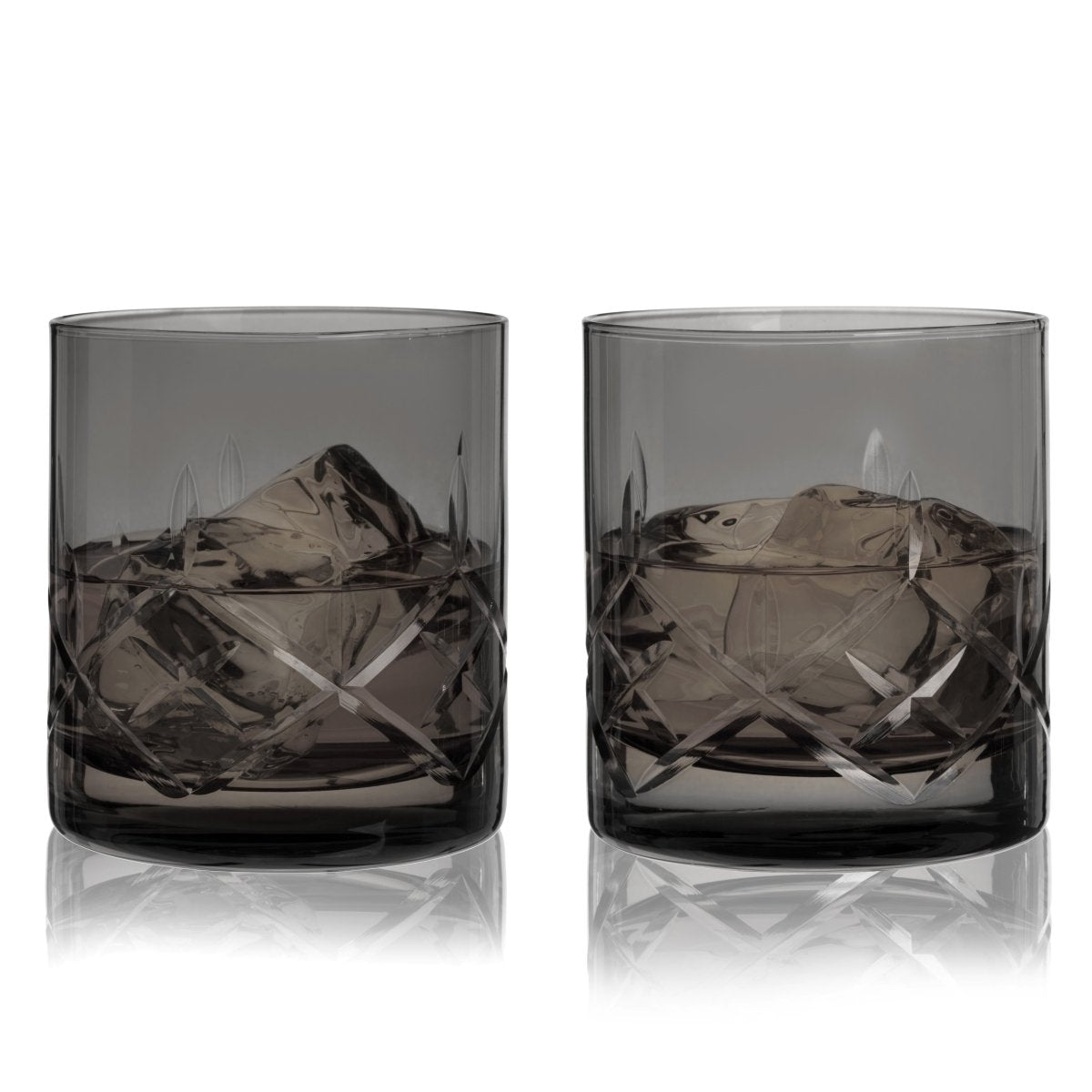 Admiral Crystal Rocks Glasses in Smoke Set of 2 - HOUSE OF SHE