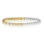 Adrian Two - Tone Bezel Tennis Bracelet - HOUSE OF SHE