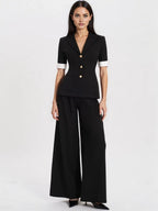 Aleena Short Sleeve Business Casual Blazer - HOUSE OF SHE