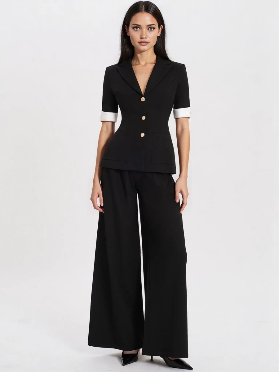 Aleena Short Sleeve Business Casual Blazer - HOUSE OF SHE