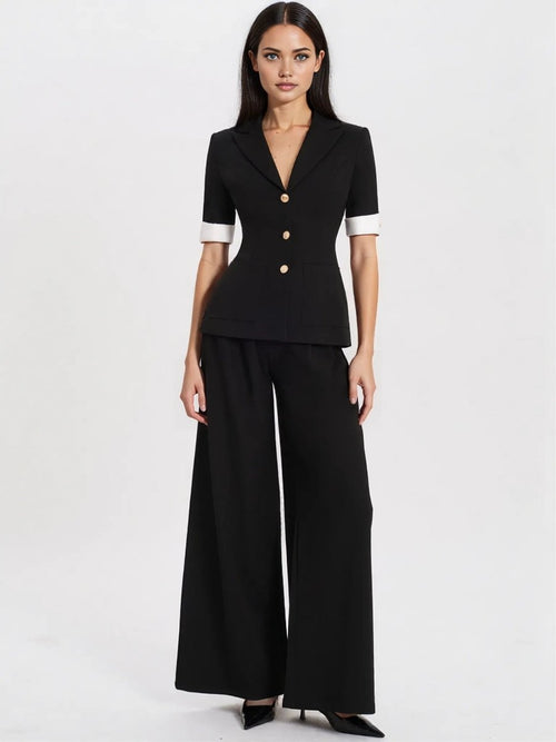 Aleena Short Sleeve Business Casual Blazer - HOUSE OF SHE