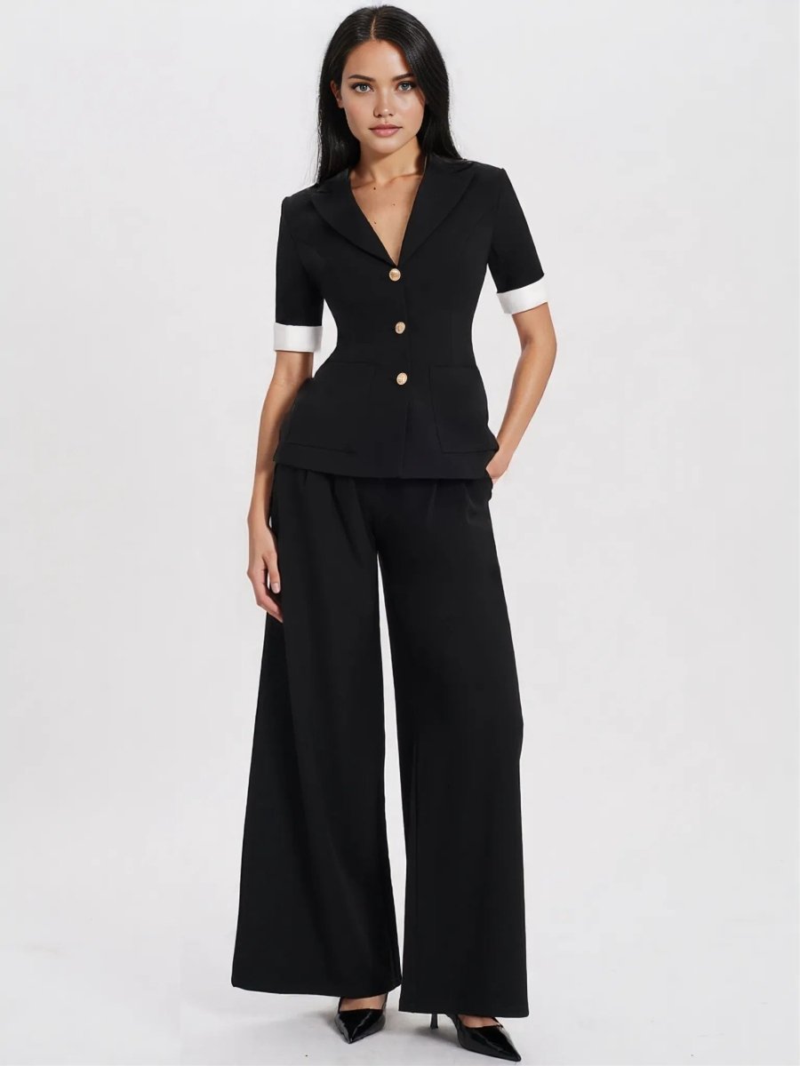 Aleena Short Sleeve Business Casual Blazer - HOUSE OF SHE