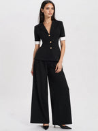 Aleena Short Sleeve Business Casual Blazer - HOUSE OF SHE