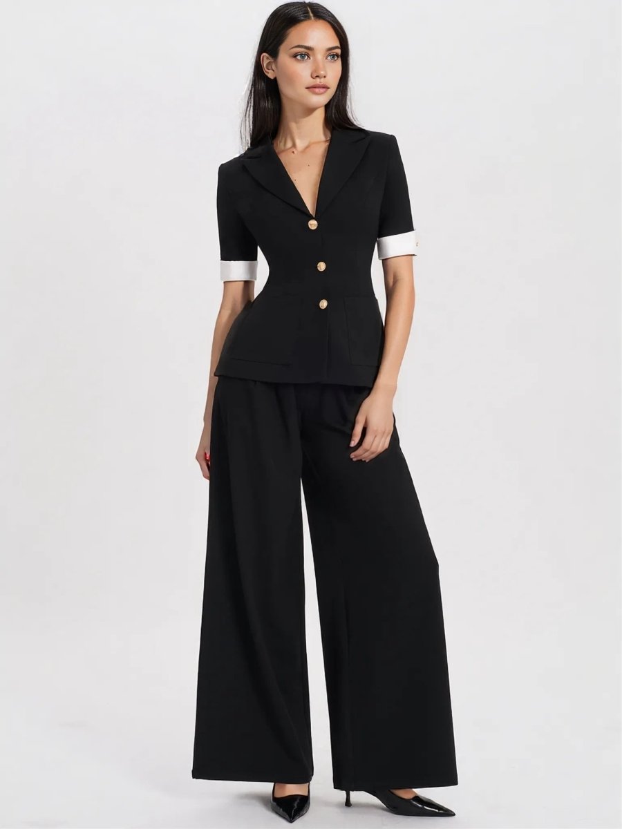Aleena Short Sleeve Business Casual Blazer - HOUSE OF SHE