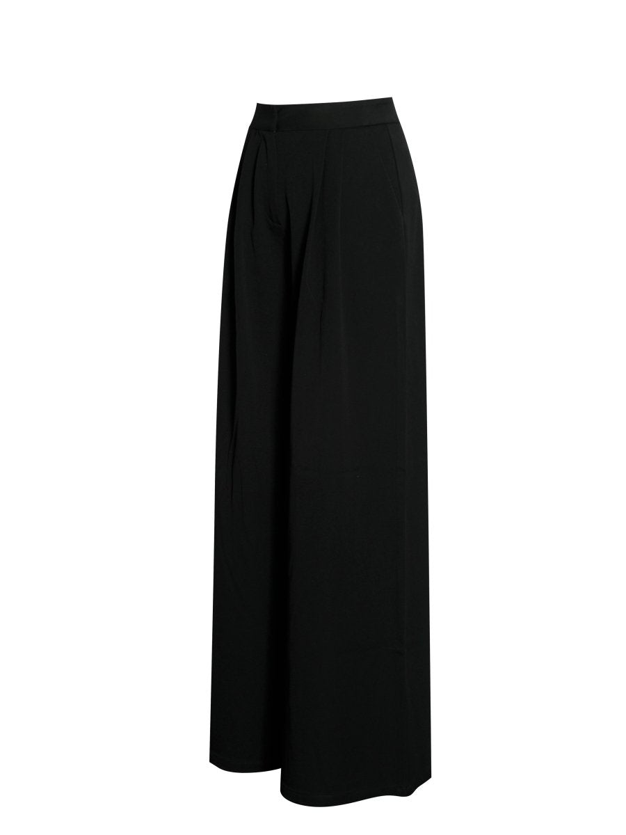 Aleeza Black Wide Leg Suit Pants - HOUSE OF SHE