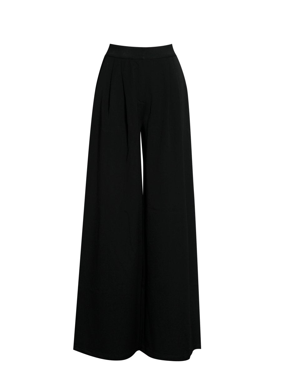 Aleeza Black Wide Leg Suit Pants - HOUSE OF SHE