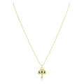 Alice Emerald Mushroom Pendant Necklace - HOUSE OF SHE