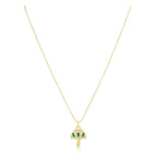 Alice Emerald Mushroom Pendant Necklace - HOUSE OF SHE