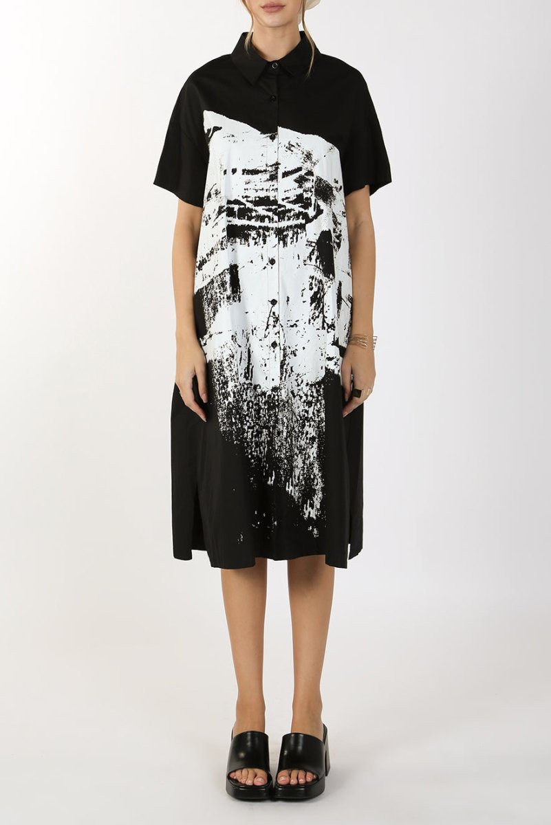 Alice Printed Relaxed Long Shirt Dress - HOUSE OF SHE