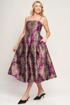 ALONG THE WAY WOVEN MIDI DRESS - HOUSE OF SHE