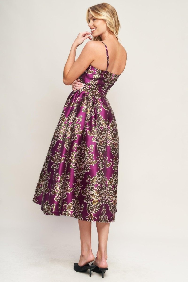 ALONG THE WAY WOVEN MIDI DRESS - HOUSE OF SHE