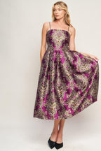 ALONG THE WAY WOVEN MIDI DRESS - HOUSE OF SHE