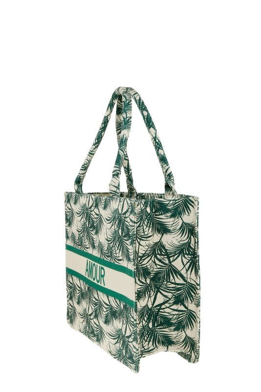 AMOUR Tropical Oblique Book Tote Bag - HOUSE OF SHE