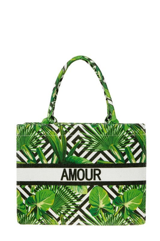 AMOUR Tropical Oblique Book Tote Bag - HOUSE OF SHE