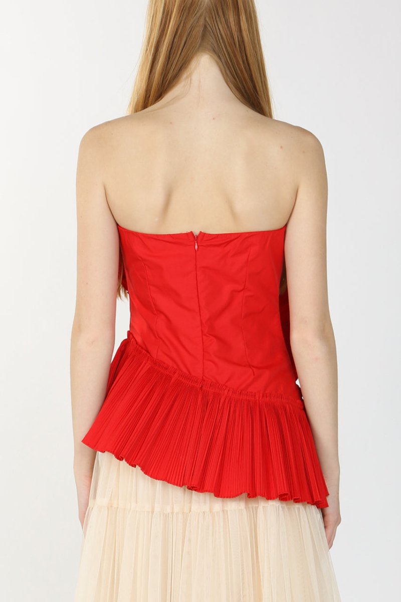 Angel 3D Pleated Flower Tube Bustier Top - HOUSE OF SHE
