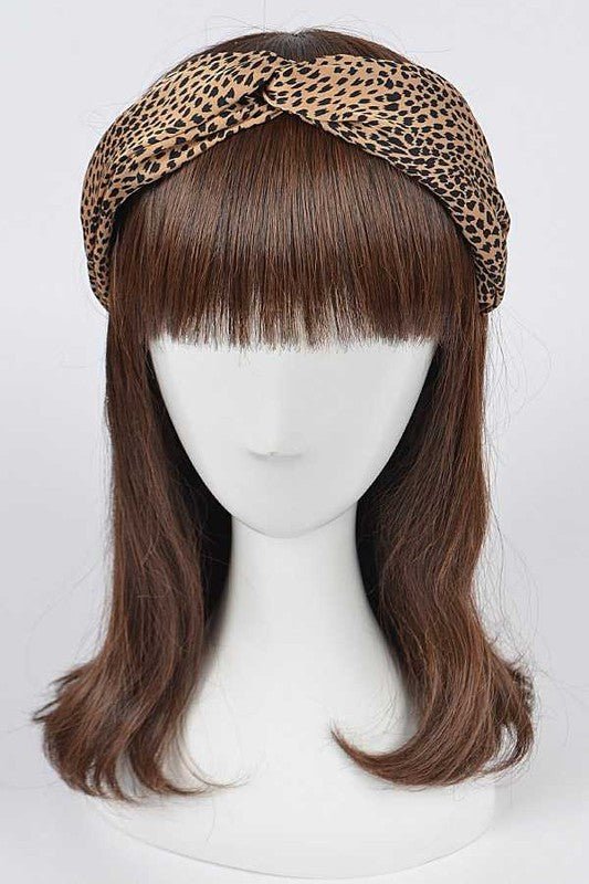 Animal Printed Top Knot Headband Set of 3 - HOUSE OF SHE