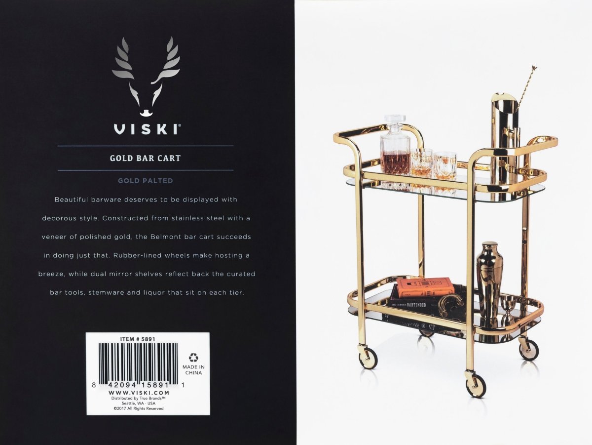 Antique Gold Bar Cart - HOUSE OF SHE