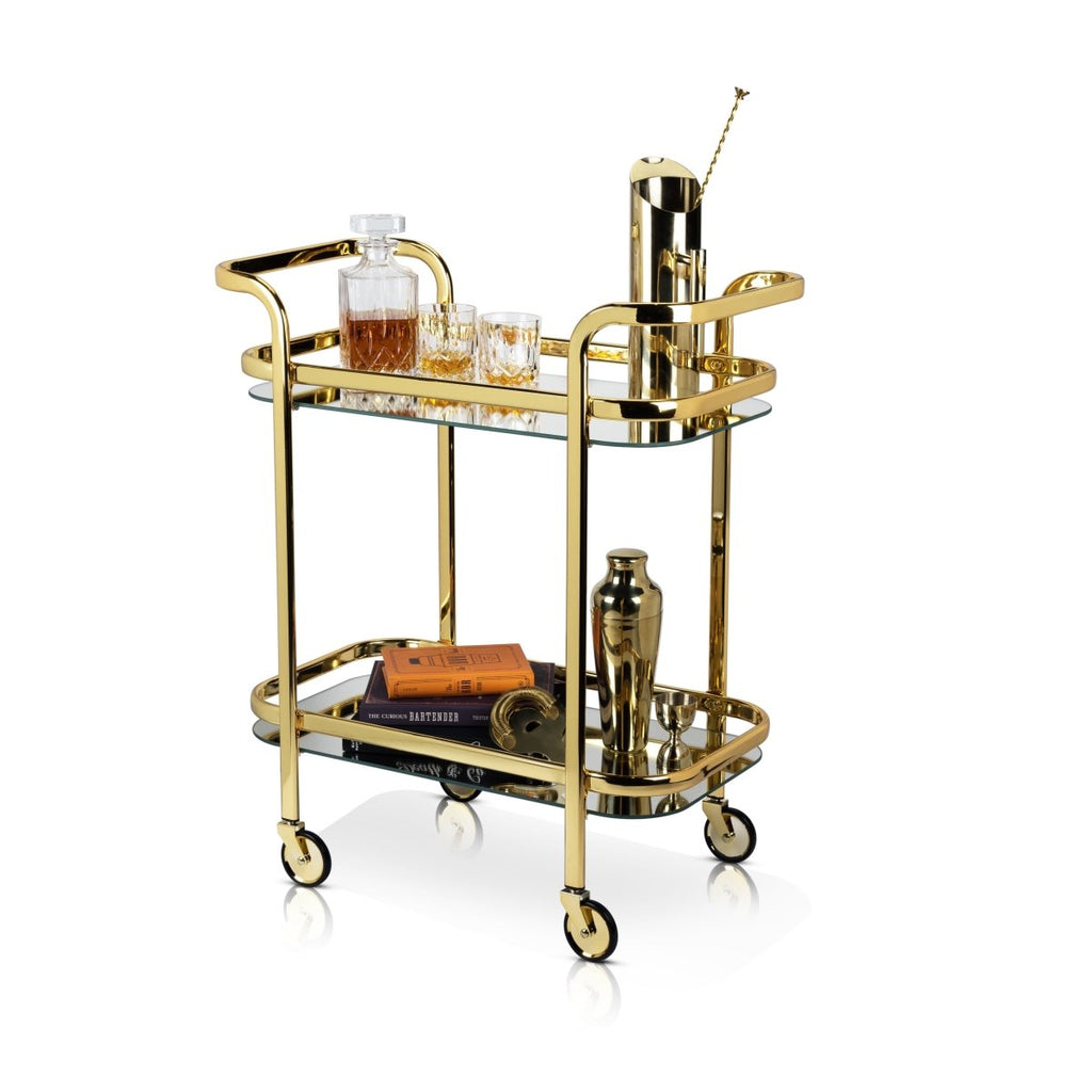 Antique Gold Bar Cart - HOUSE OF SHE
