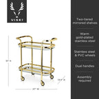 Antique Gold Bar Cart - HOUSE OF SHE