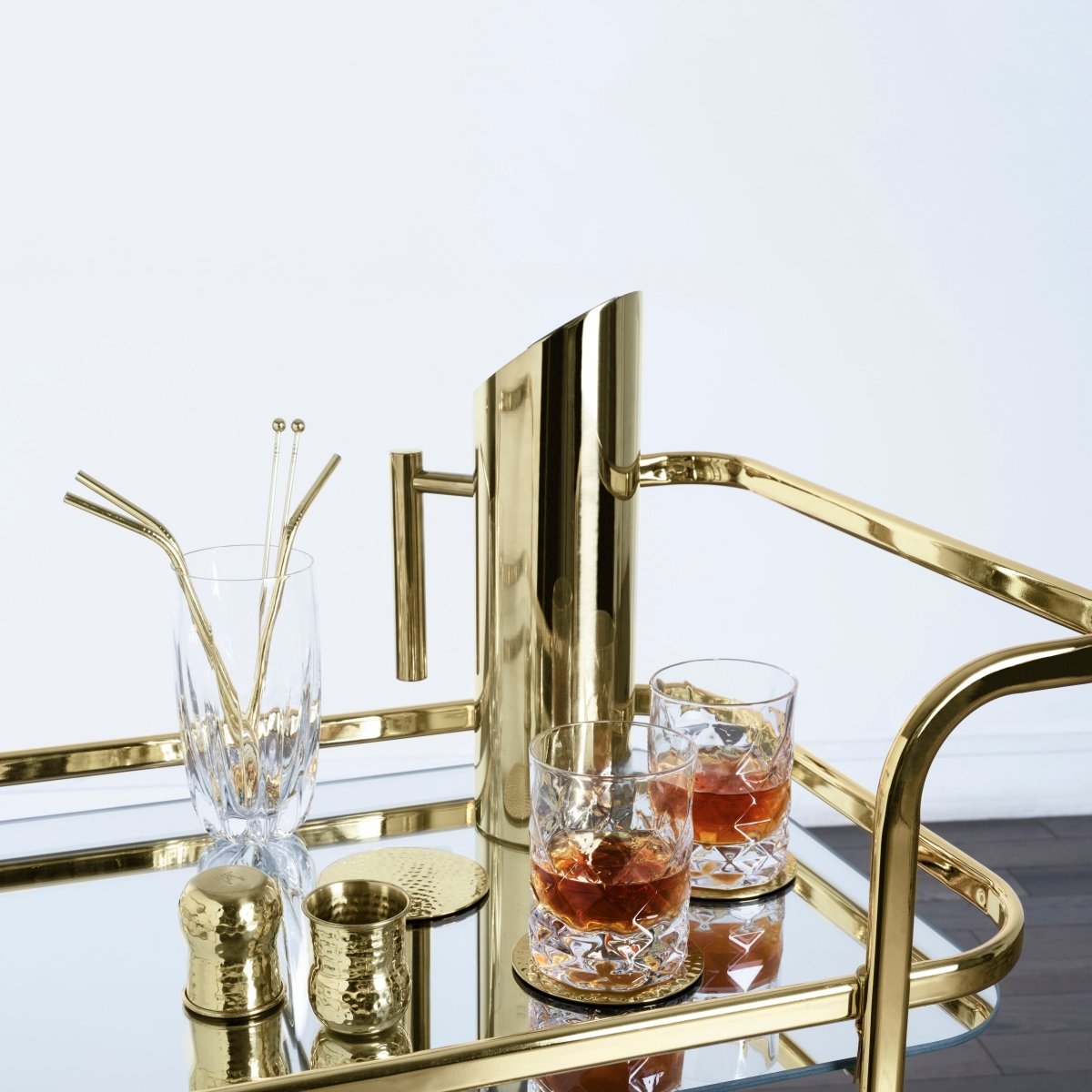 Antique Gold Bar Cart - HOUSE OF SHE