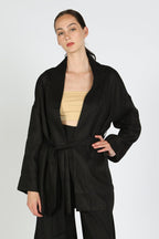 Astana Linen Robe Jacket - HOUSE OF SHE