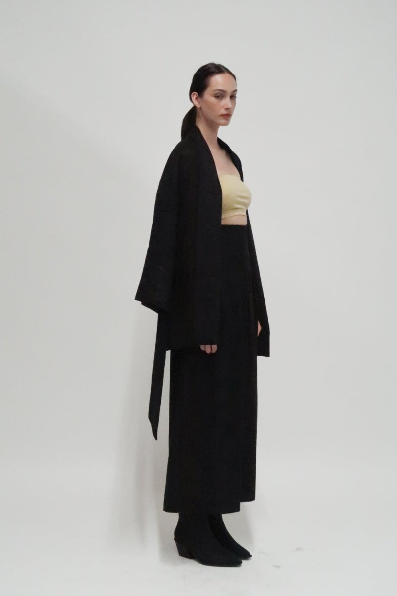 Astana Linen Robe Jacket - HOUSE OF SHE