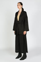 Astana Linen Robe Jacket - HOUSE OF SHE