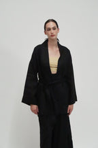 Astana Linen Robe Jacket - HOUSE OF SHE