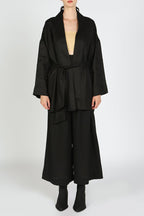 Astana Linen Robe Jacket - HOUSE OF SHE