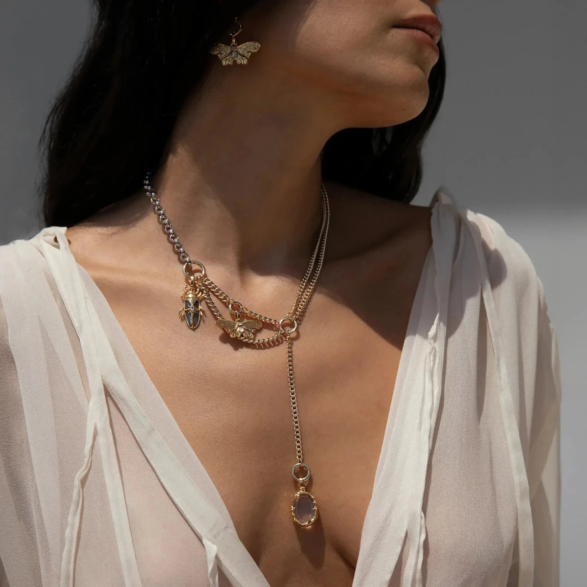 Asymmetrical Charm Collector Necklace - HOUSE OF SHE
