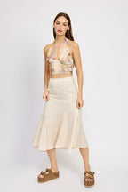 Asymmetrical Ruffle Hem Skirt - HOUSE OF SHE