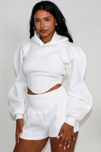 Athina Stay Comfy hoodie shorts set - HOUSE OF SHE