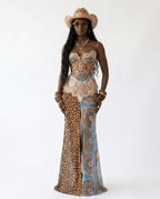 Audacious Lace Printed Maxi Dress - HOUSE OF SHE
