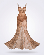 Audacious Lace Printed Maxi Dress - HOUSE OF SHE