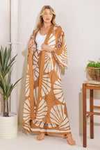 AWAITING LOVE WOVEN KIMONO COVER UP AND PANT SET - HOUSE OF SHE