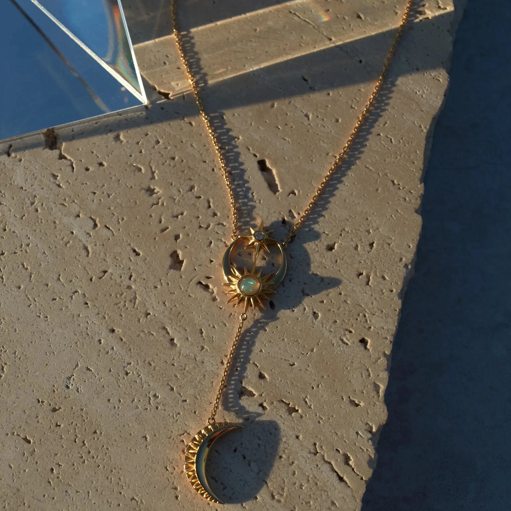 Sun / Moon & Stars Lariat Necklace