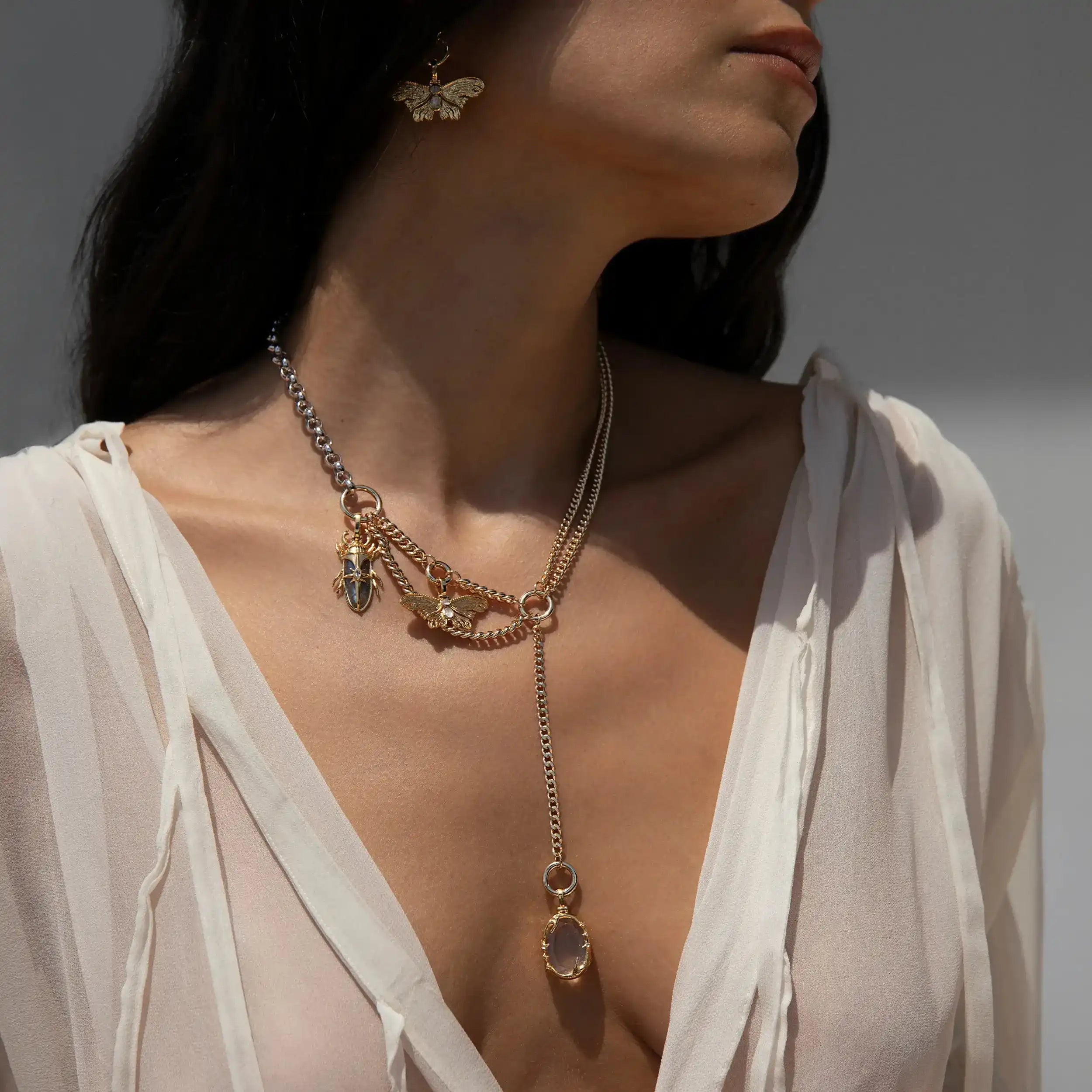 Asymmetrical Charm Collector Necklace